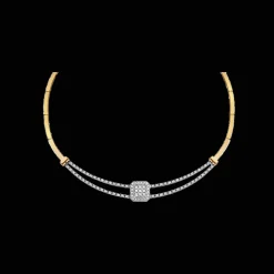 Halsketting 18kt goud Bi-color Diamant