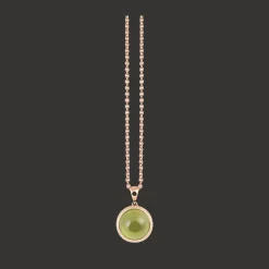 Halsketting 18kt Rose goud Peridot