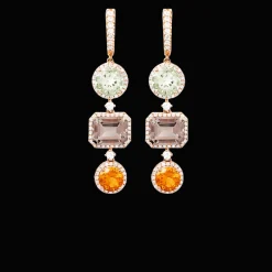Iconic Oorbellen 18kt Rose goud Edelstenen