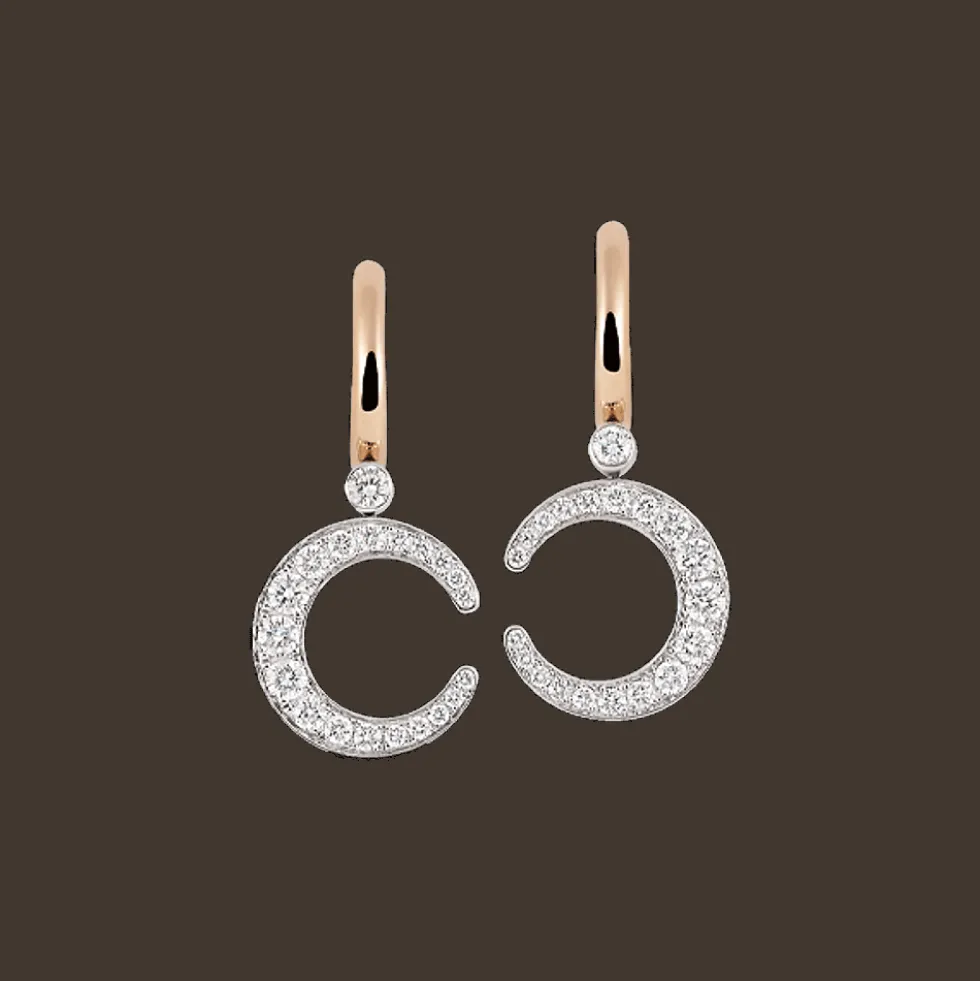 Mezzaluna Oorbellen Bi-color Diamant