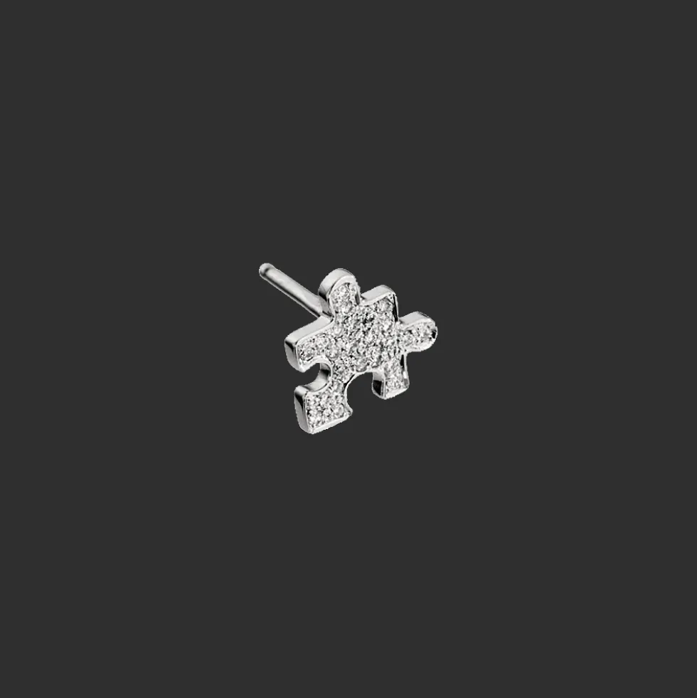 Mini Puzzle Stud Witgoud Full Pave