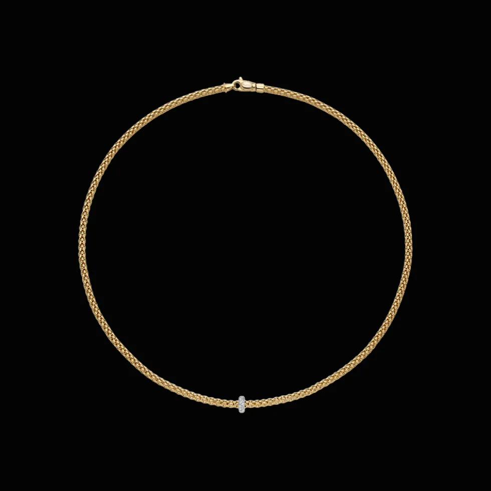 Prima Halsketting 18kt Geel goud Diamant
