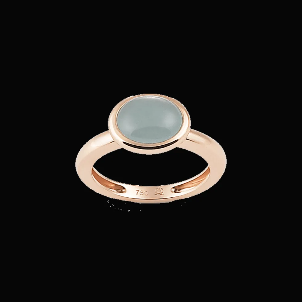 Ring 18kt Rose goud Aquamarijn