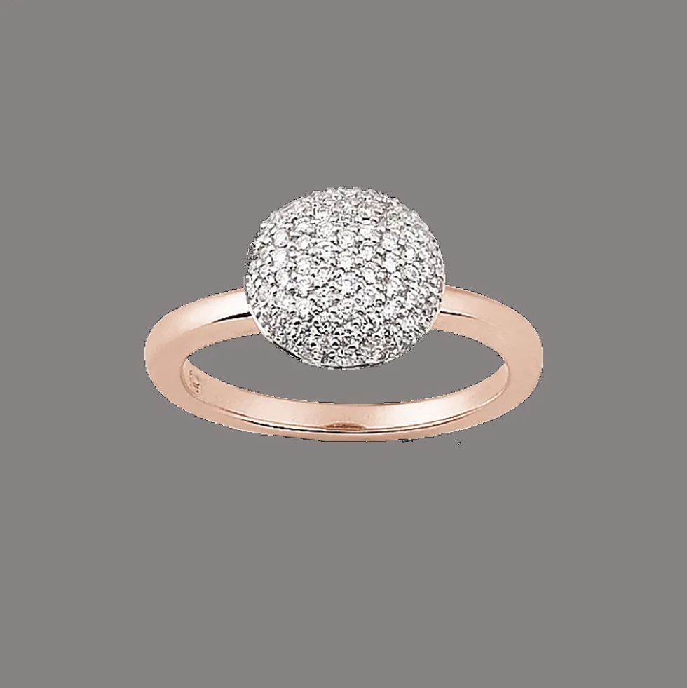 Ring 18kt Rose goud Diamant