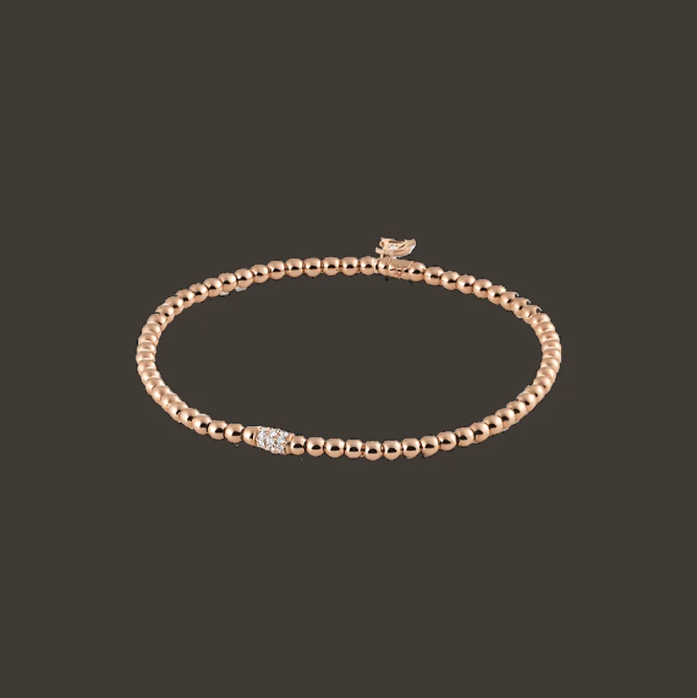 Stretchy Armband Rose goud Diamant
