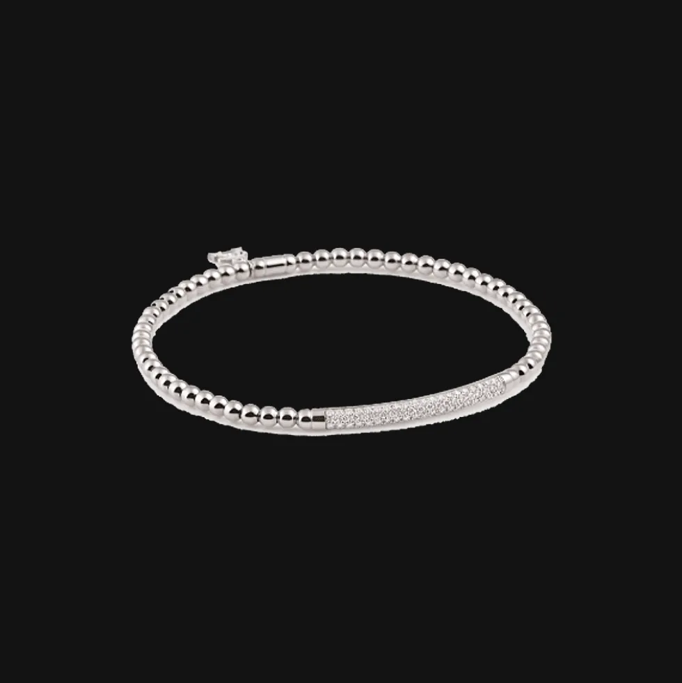 Stretchy Armband Witgoud Diamant