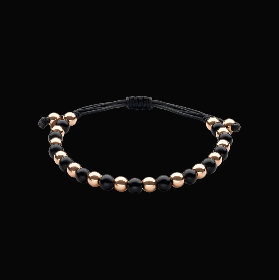 Wolf Armband 18kt Rose goud Onyx Diamant