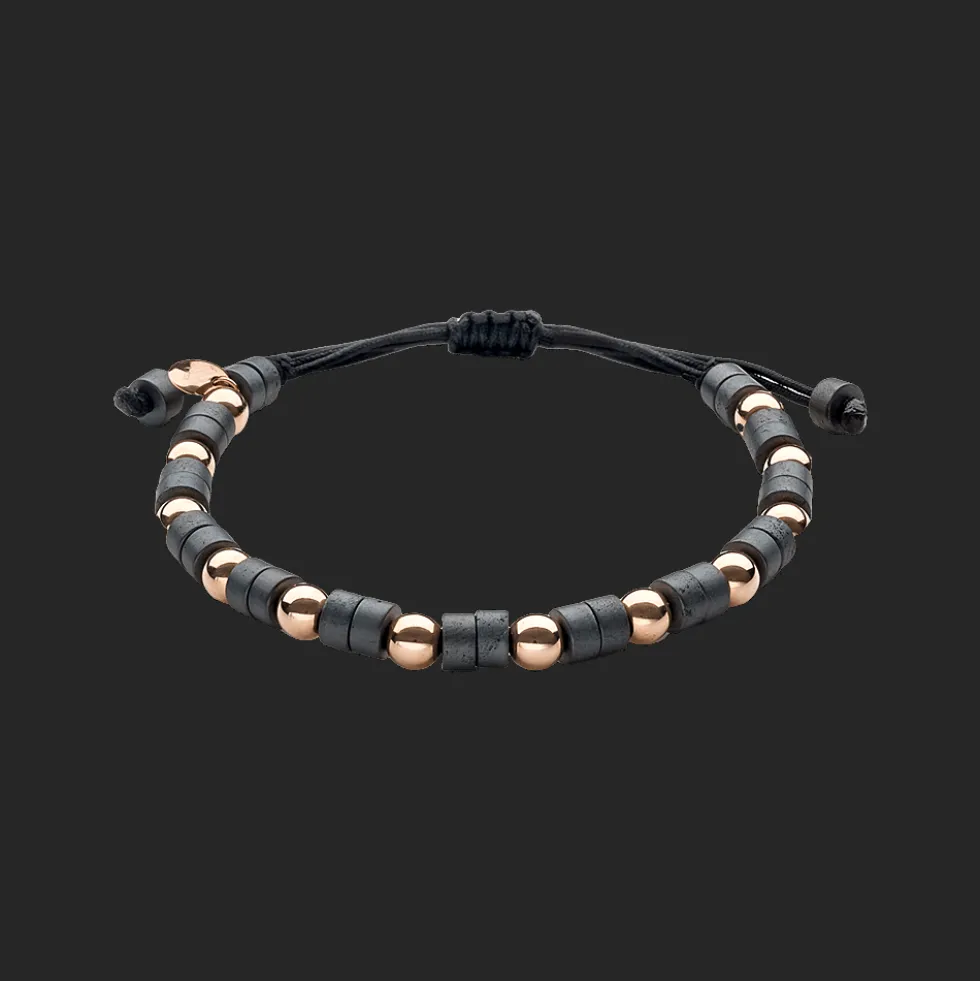 Wolf Armband 18kt Rose goud hematiet