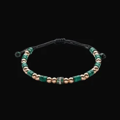 Wolf Armband 18kt Rose goud Malachite Diamant