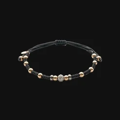 Wolf Armband 18kt Rose goud Diamant Macrame
